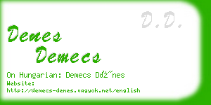 denes demecs business card